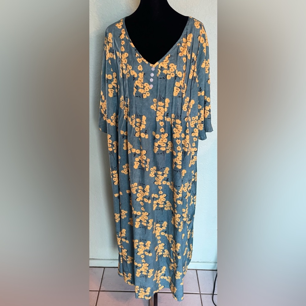 Floral Blue and Yellow Dress